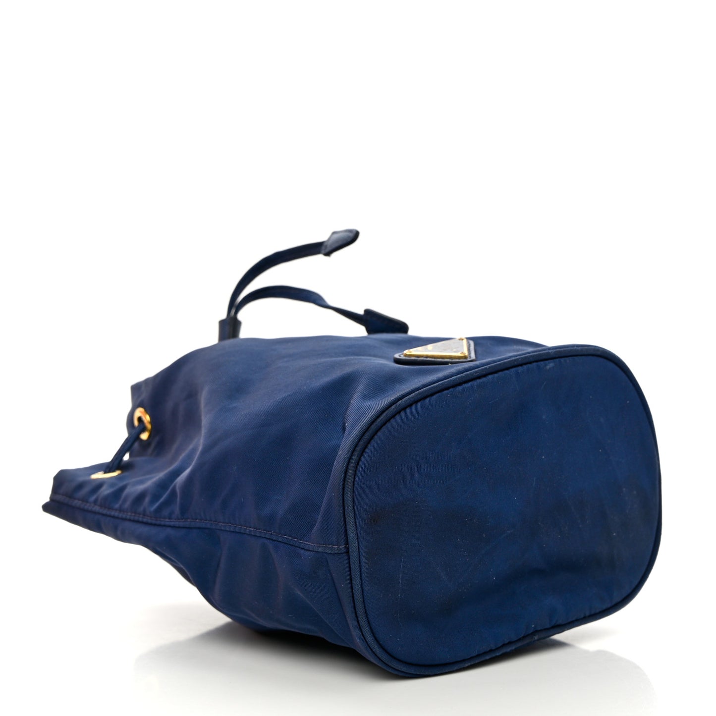 Saffiano Tessuto Nylon Vela Bucket Wristlet Blue