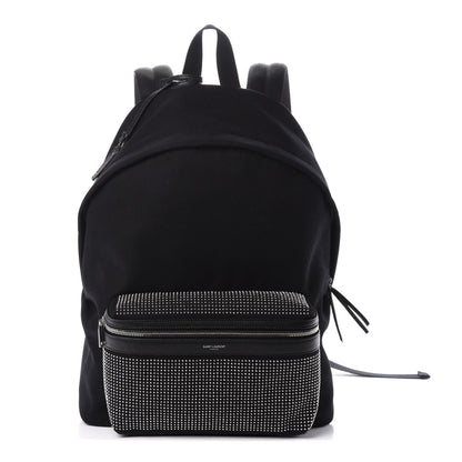 Saint Laurent Canvas City Studded Backpack Black 1 of 9