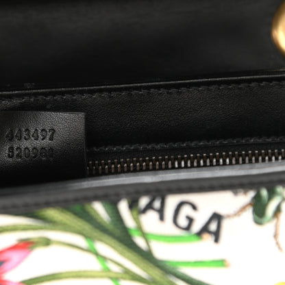Gucci X BALENCIAGA Canvas Flora Logo Print Diagonal Matelasse Small GG Marmont Shoulder Bag White 7 of 9