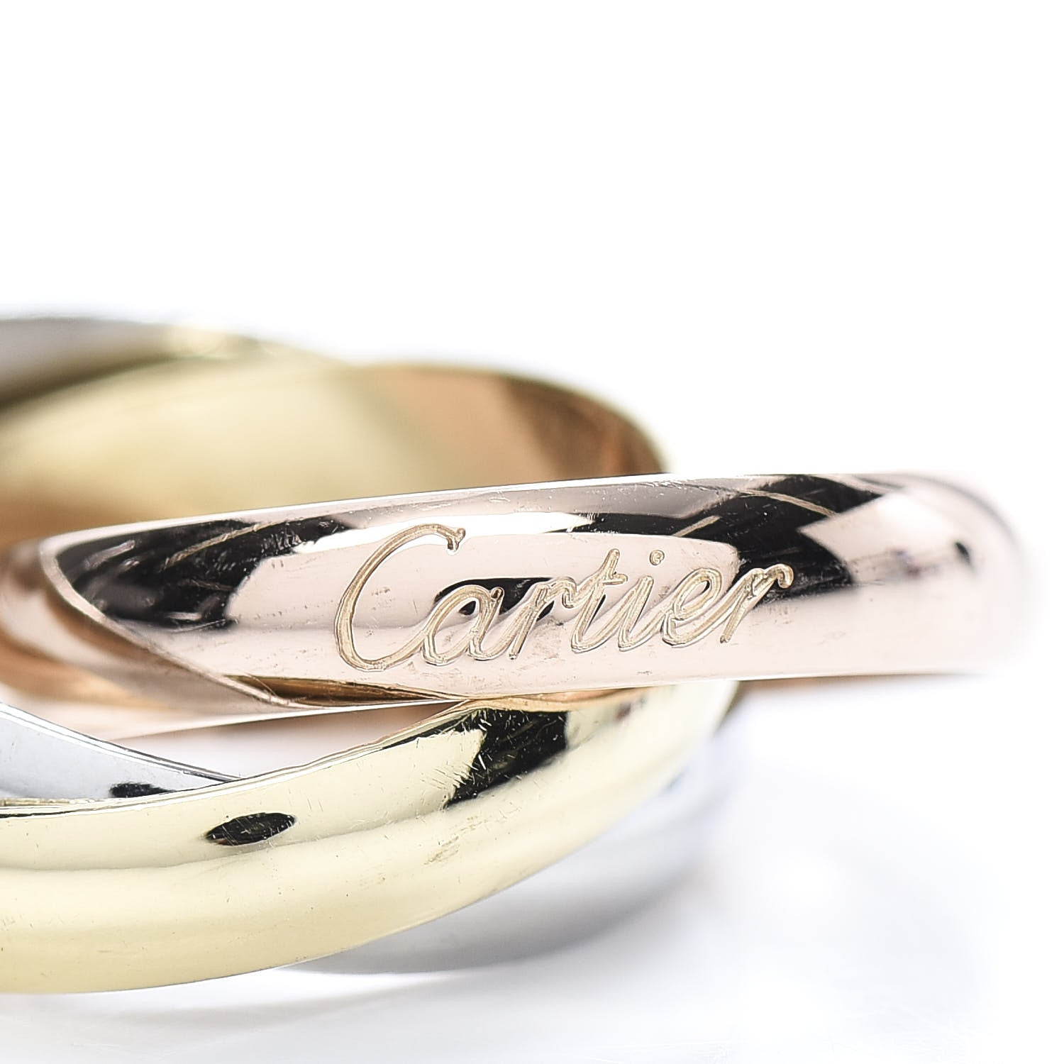 Cartier 18K Pink Yellow White Gold Classic Trinity Ring 47 4 6 of 6
