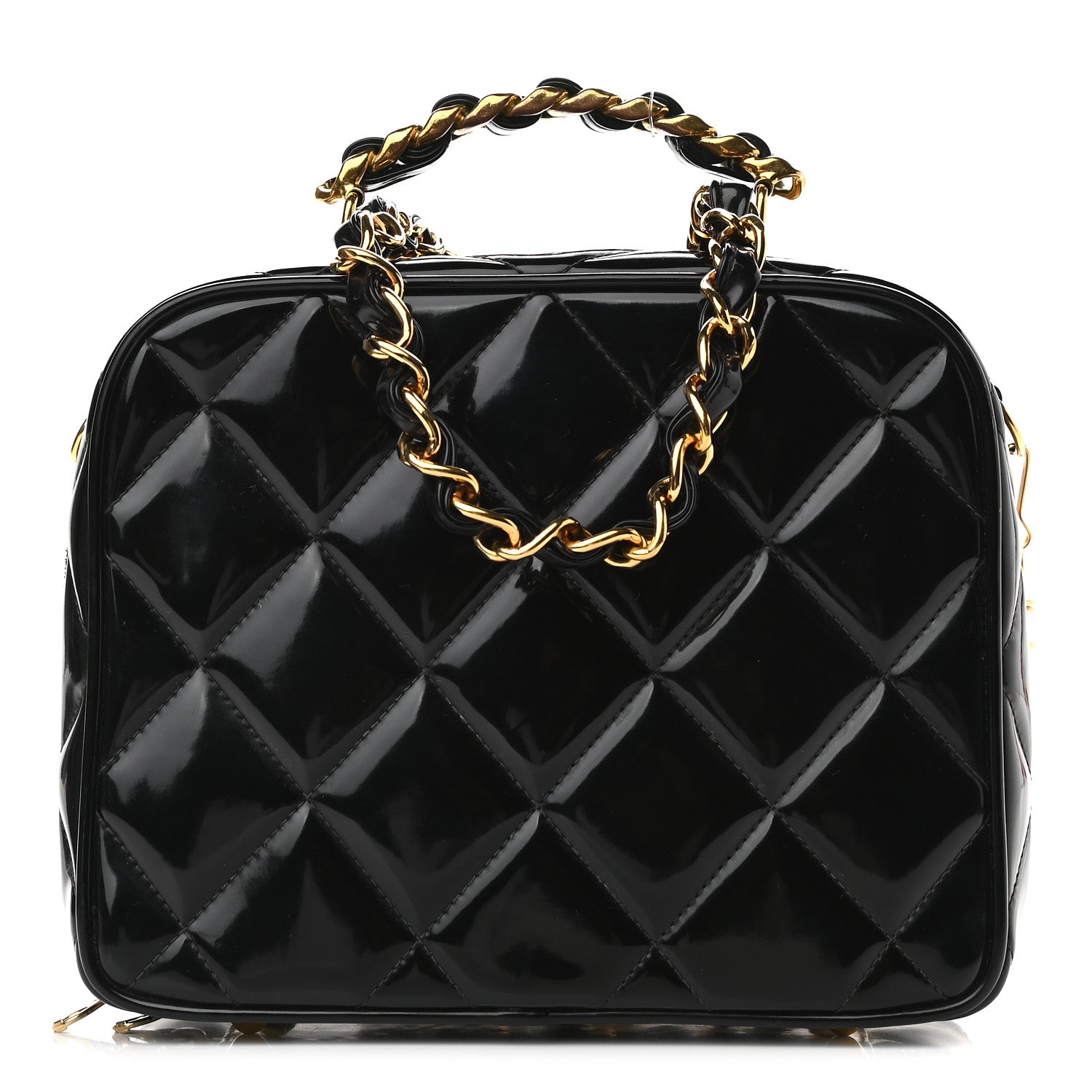 Chanel Patent Quilted Vanity Case Black 1 of 13