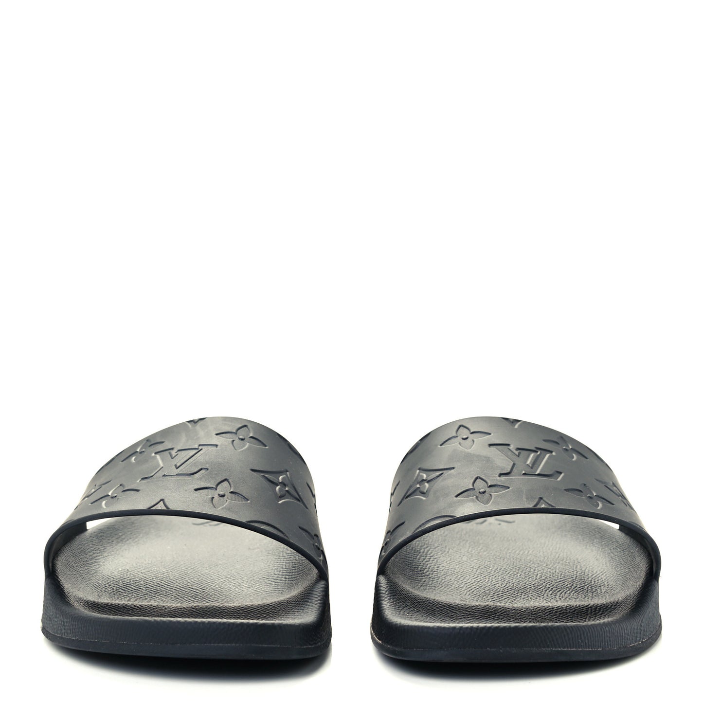 Rubber Embossed Monogram Mens Waterfront Mules 6 Black