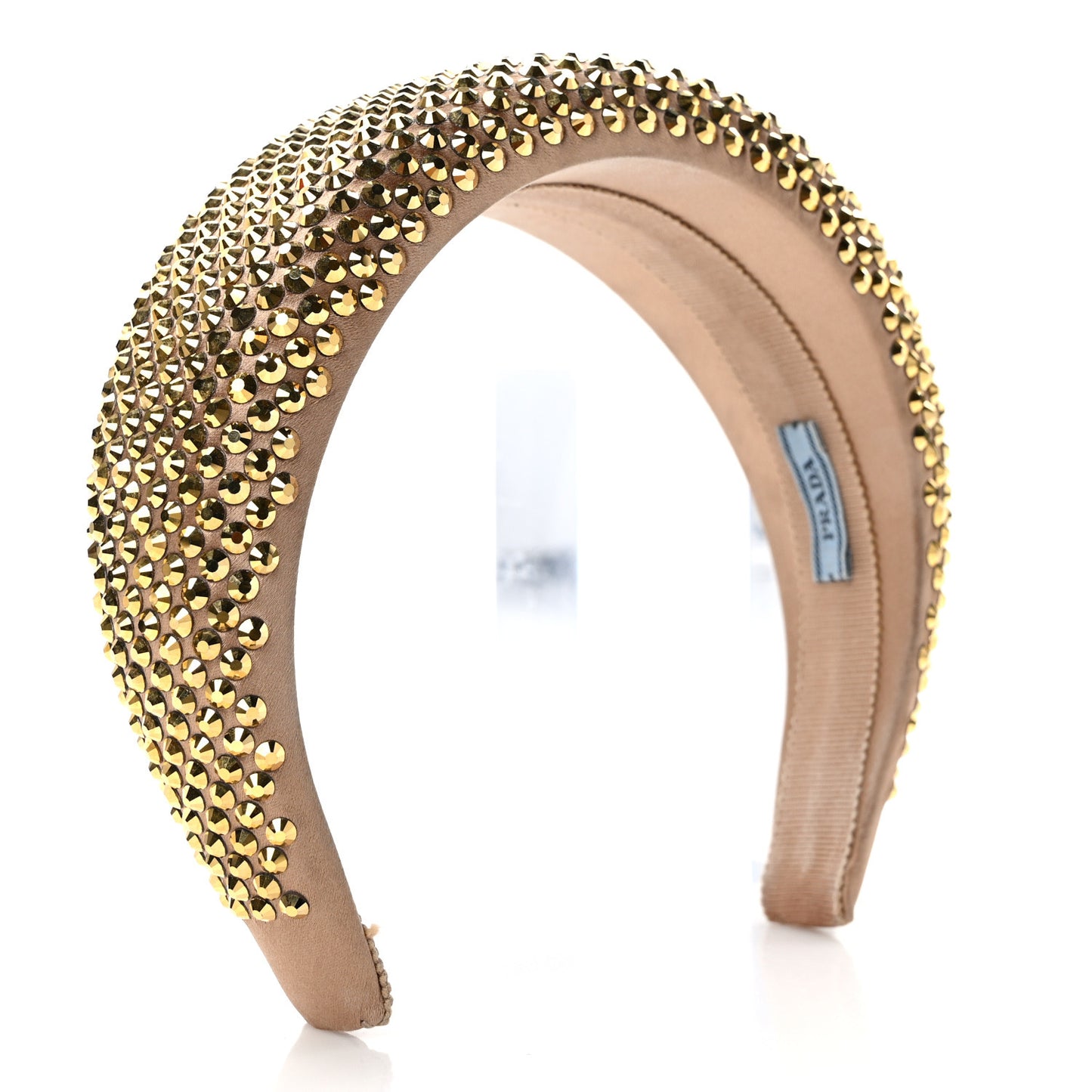 Satin Crystal Embellished Headband Platino