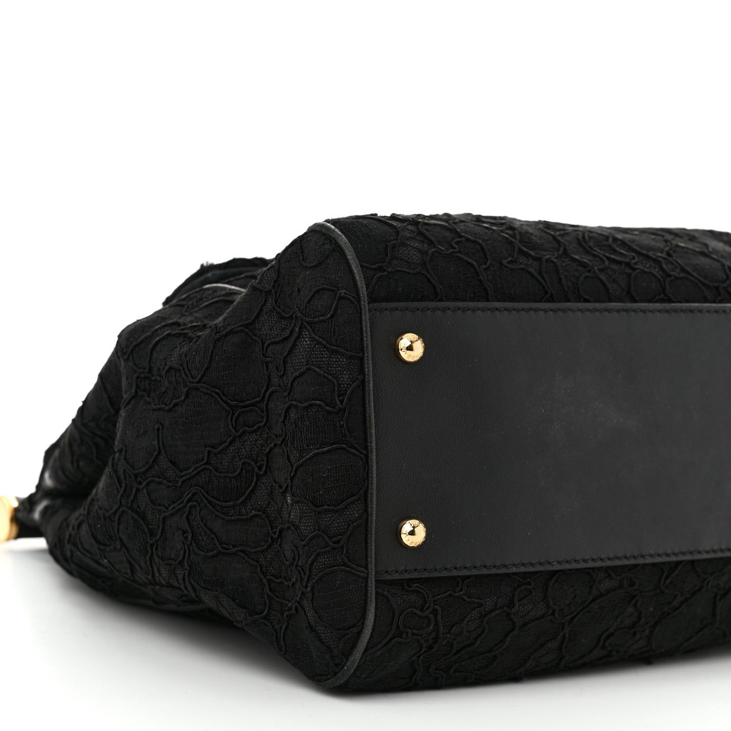 Calfskin Lace Miss Sicily Satchel Black