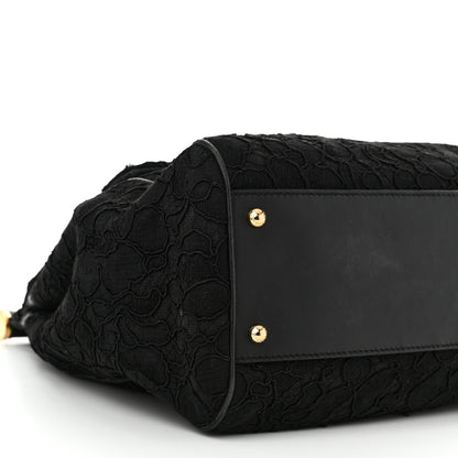 Dolce & Gabbana Calfskin Lace Miss Sicily Satchel Black 8 of 10