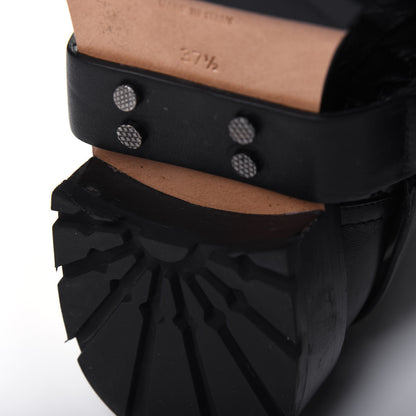 Valentino Garavani Crackled Lambskin Rockstud Spike 20mm Combat Boots 37.5 Black 11 of 15