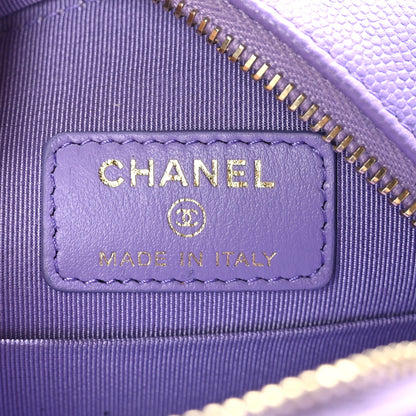 Chanel Caviar Quilted Round Clutch With Chain Purple 6 of 10