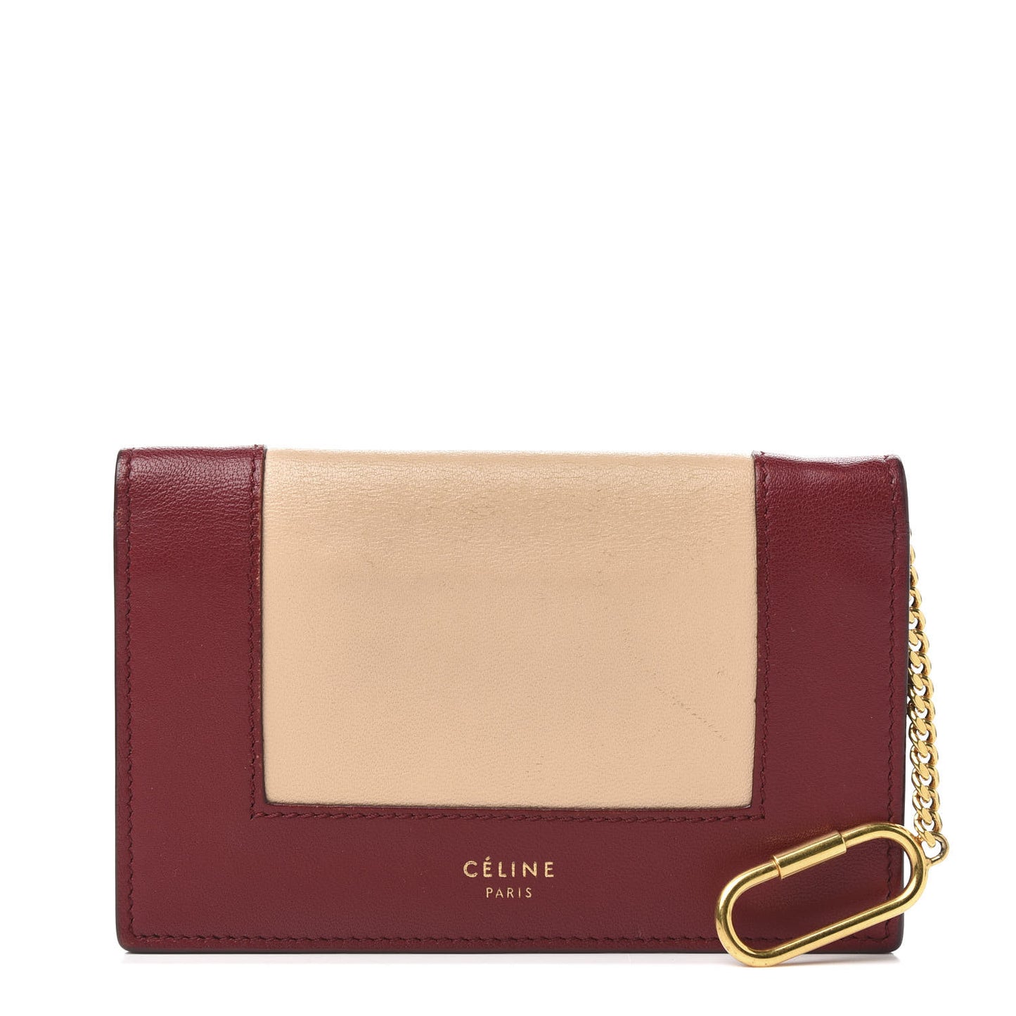 Smooth Lambskin Frame Coin Card Purse Burgundy