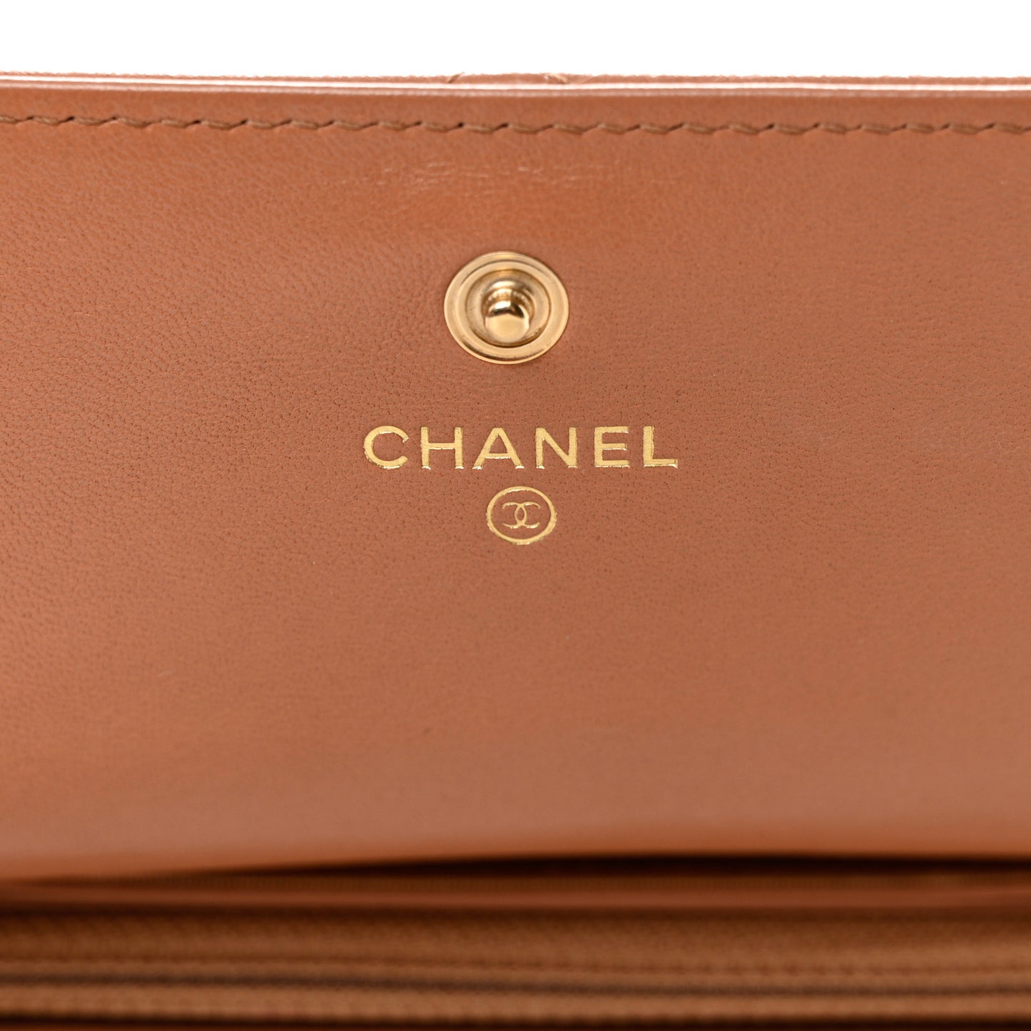 Lambskin Quilted Chanel 19 Flap Wallet Brown