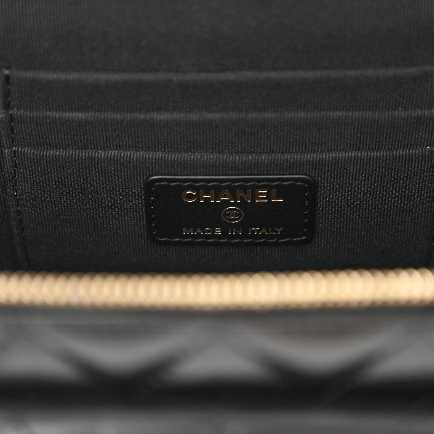 Chanel Lambskin Quilted Polly Pocket East West Top Vanity With Chain Black 6 of 11