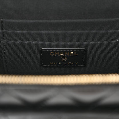 Chanel Lambskin Quilted Polly Pocket East West Top Vanity With Chain Black 6 of 11