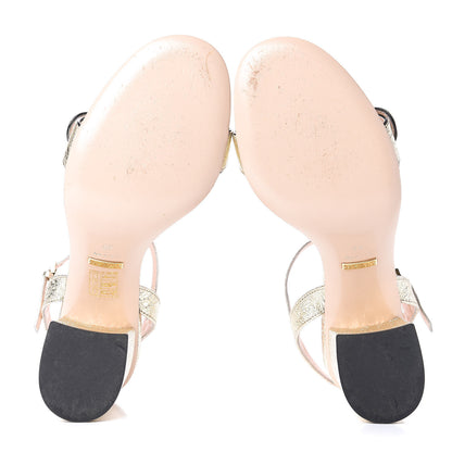 Gucci Galassia GG Marmont Ankle Wrap 75mm Sandals 39 Platino 6 of 10