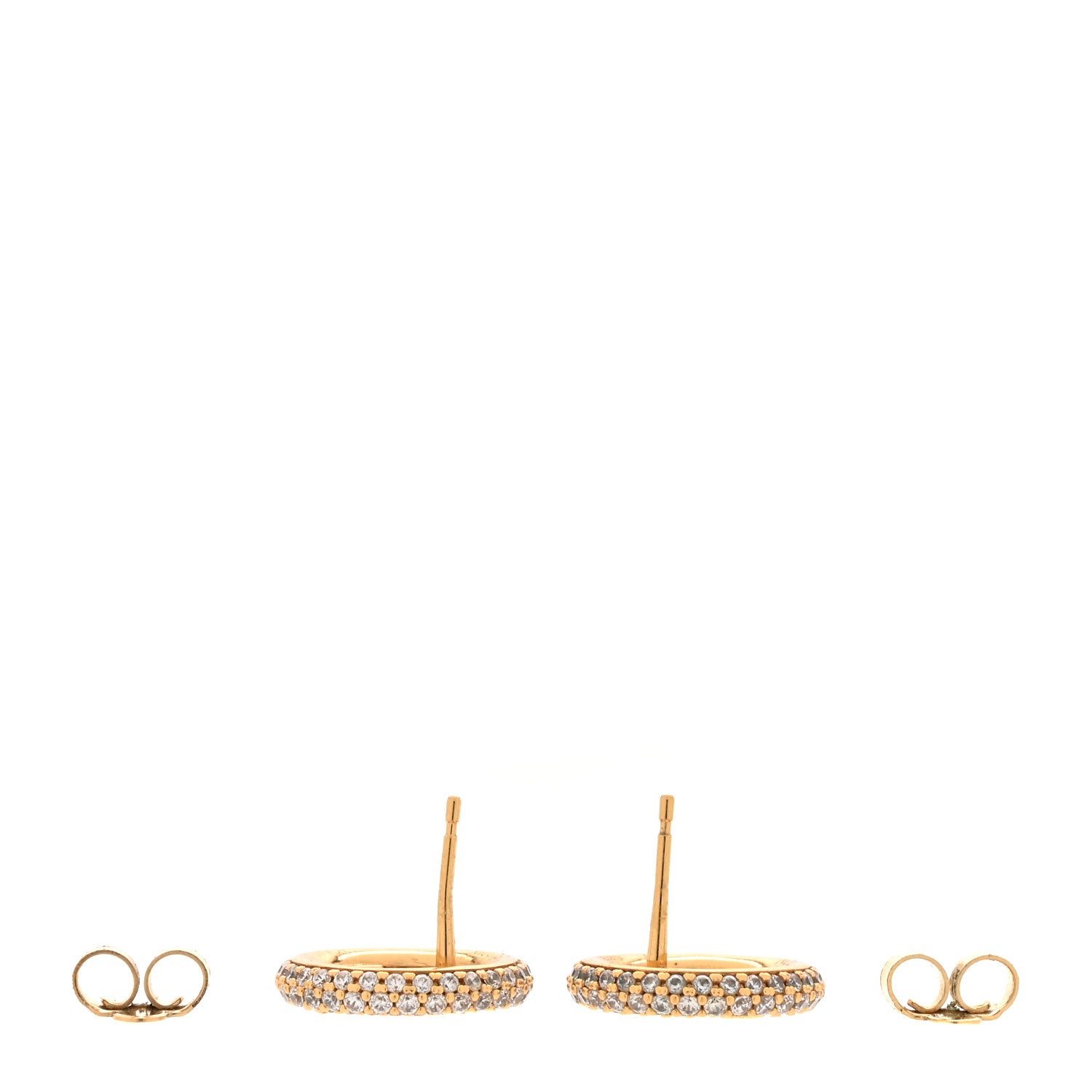 Louis Vuitton Metal Crystal Louise By Night Earrings Gold 3 of 5