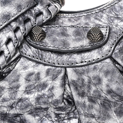 Balenciaga Metallic Agneau Arena Leopard Le Cagole Shoulder Bag XS Dark Grey 10 of 12