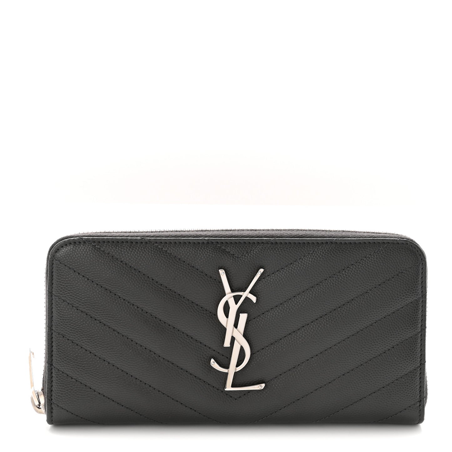 Grain De Poudre Matelasse Chevron Monogram Zip Around Wallet Earth