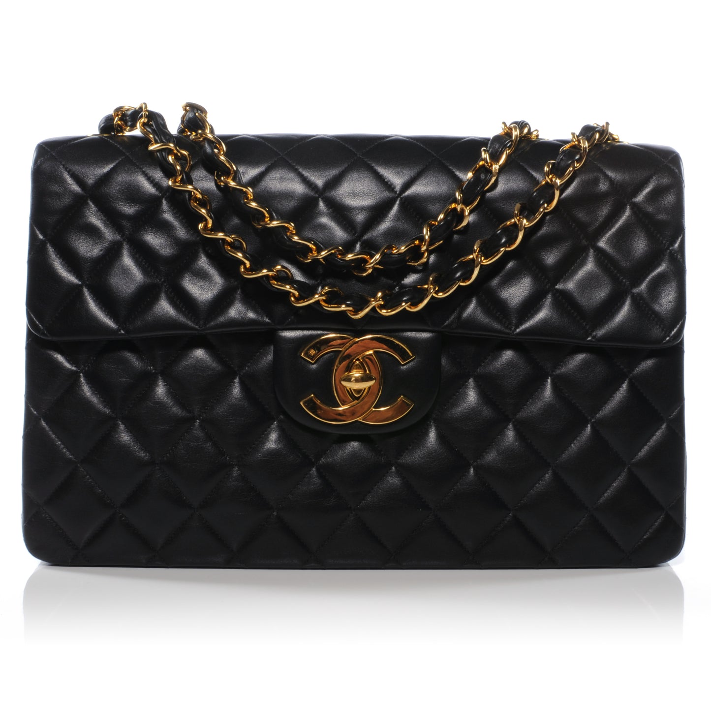 Lambskin XL Jumbo Flap Black