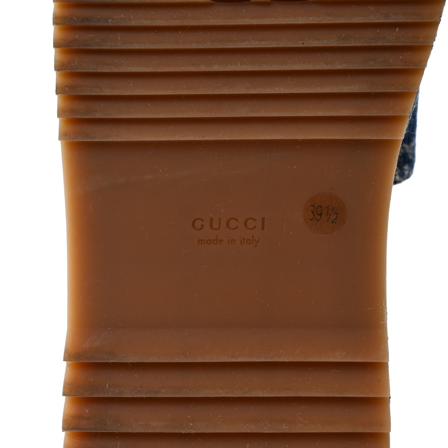 New Denim GG Monogram Angelina Platform 55mm Slide Sandals 39.5 Blue Tea