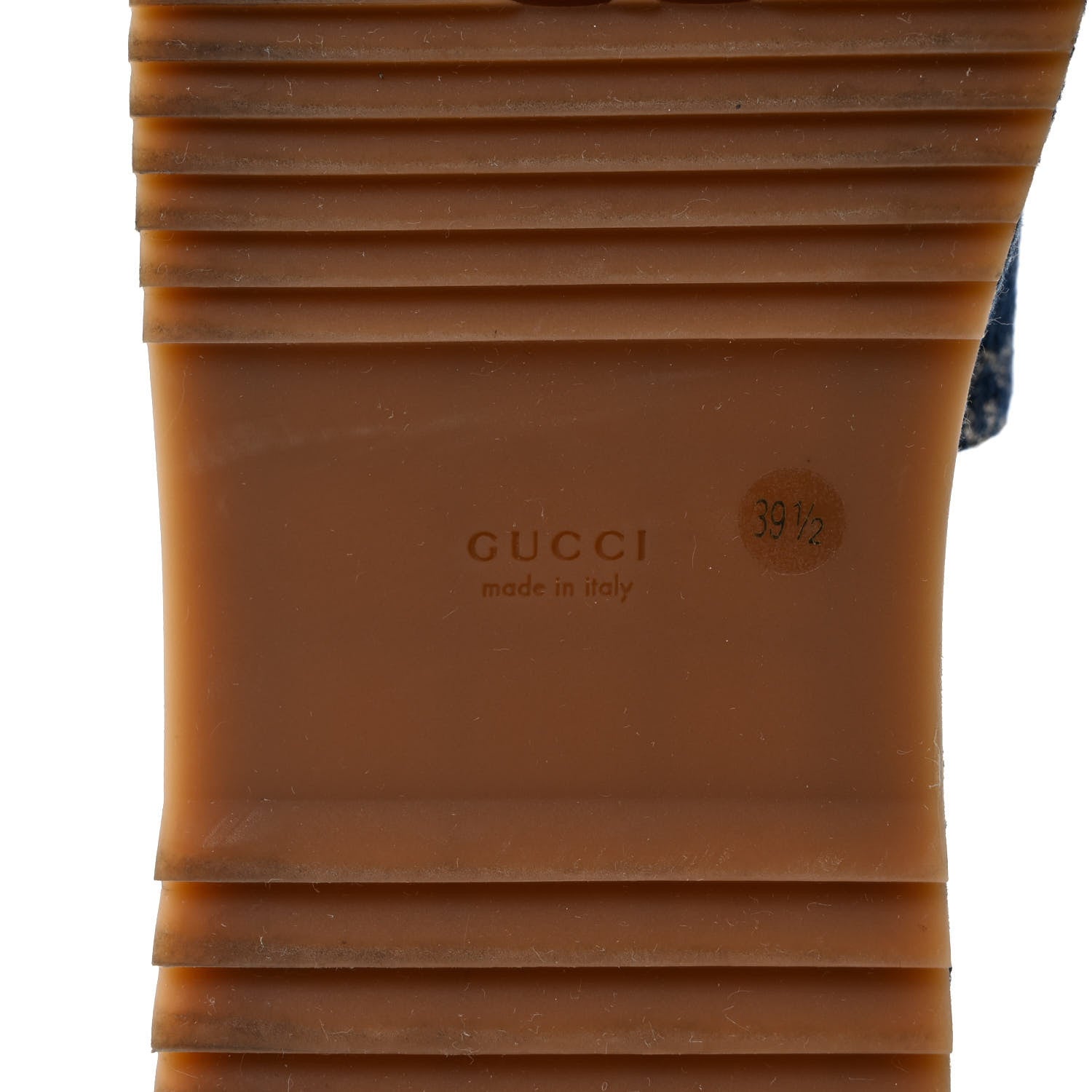 Gucci New Denim GG Monogram Angelina Platform 55mm Slide Sandals 39.5 Blue Tea 6 of 7