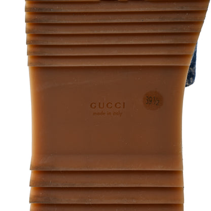 Gucci New Denim GG Monogram Angelina Platform 55mm Slide Sandals 39.5 Blue Tea 6 of 7