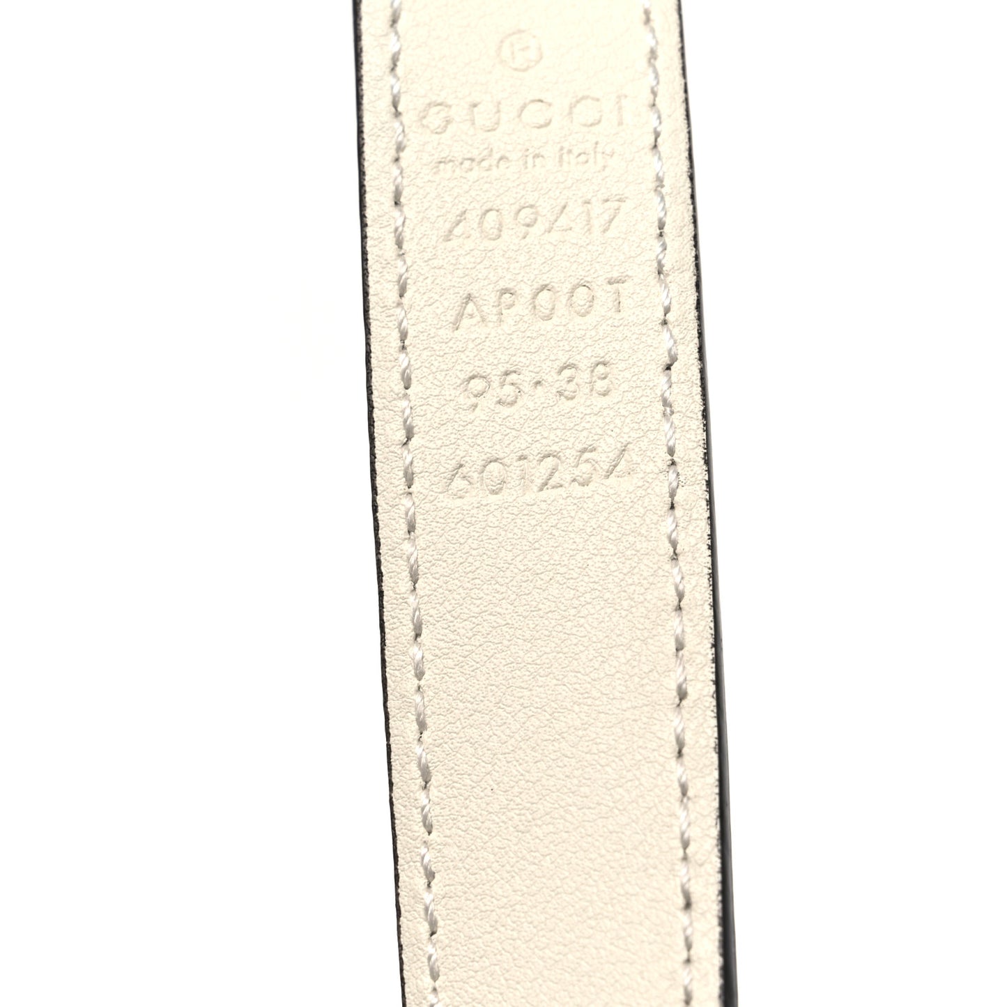 Calfskin Double G 20mm Belt  95 38 Mystic White