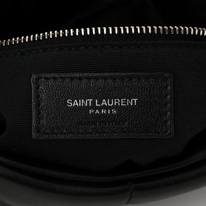 Saint Laurent Lambskin Quilted Medium Loulou Puffer Monogram Chain Satchel Black 6 of 11