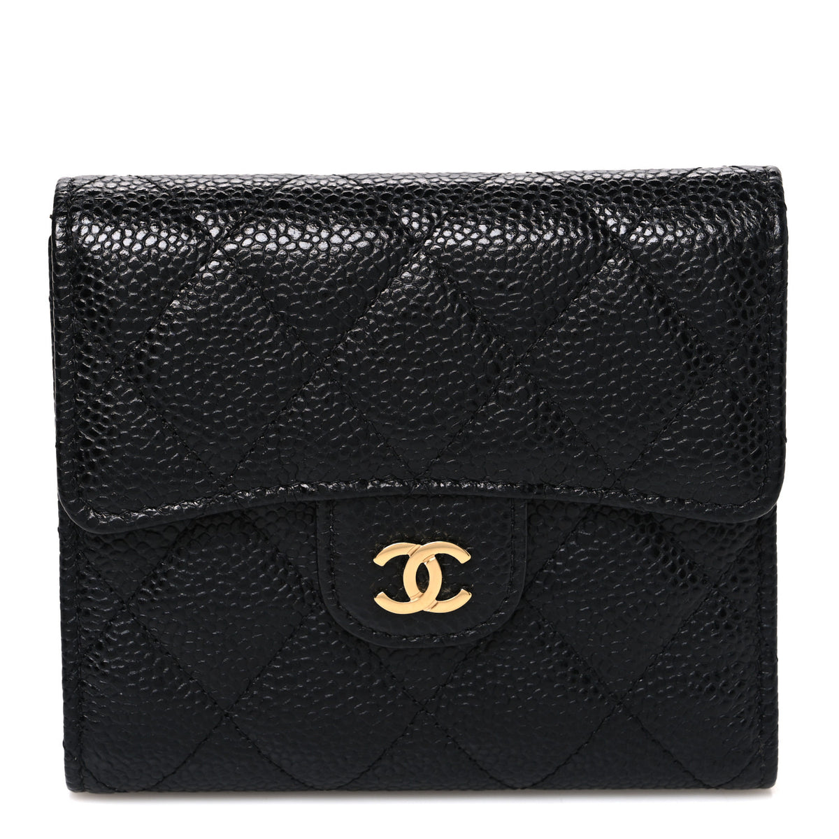 Chanel Caviar Quilted Compact Flap Wallet Black 1 of 9