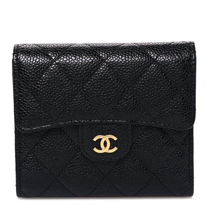 Chanel Caviar Quilted Compact Flap Wallet Black 1 of 9