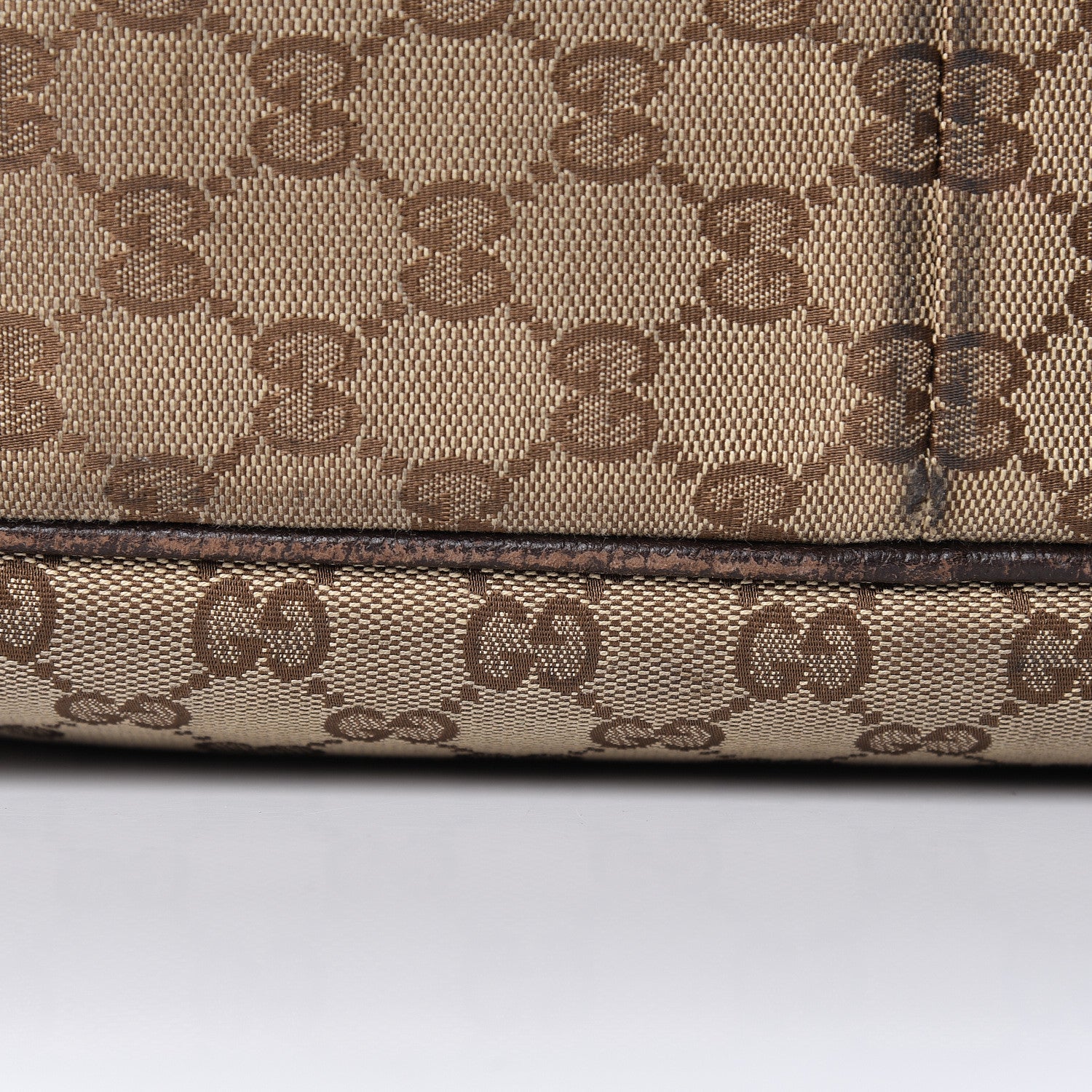 Gucci Monogram Natural Pigskin Large Diaper Bag Beige Ebony Cocoa Dark Chocolate 30 of 32