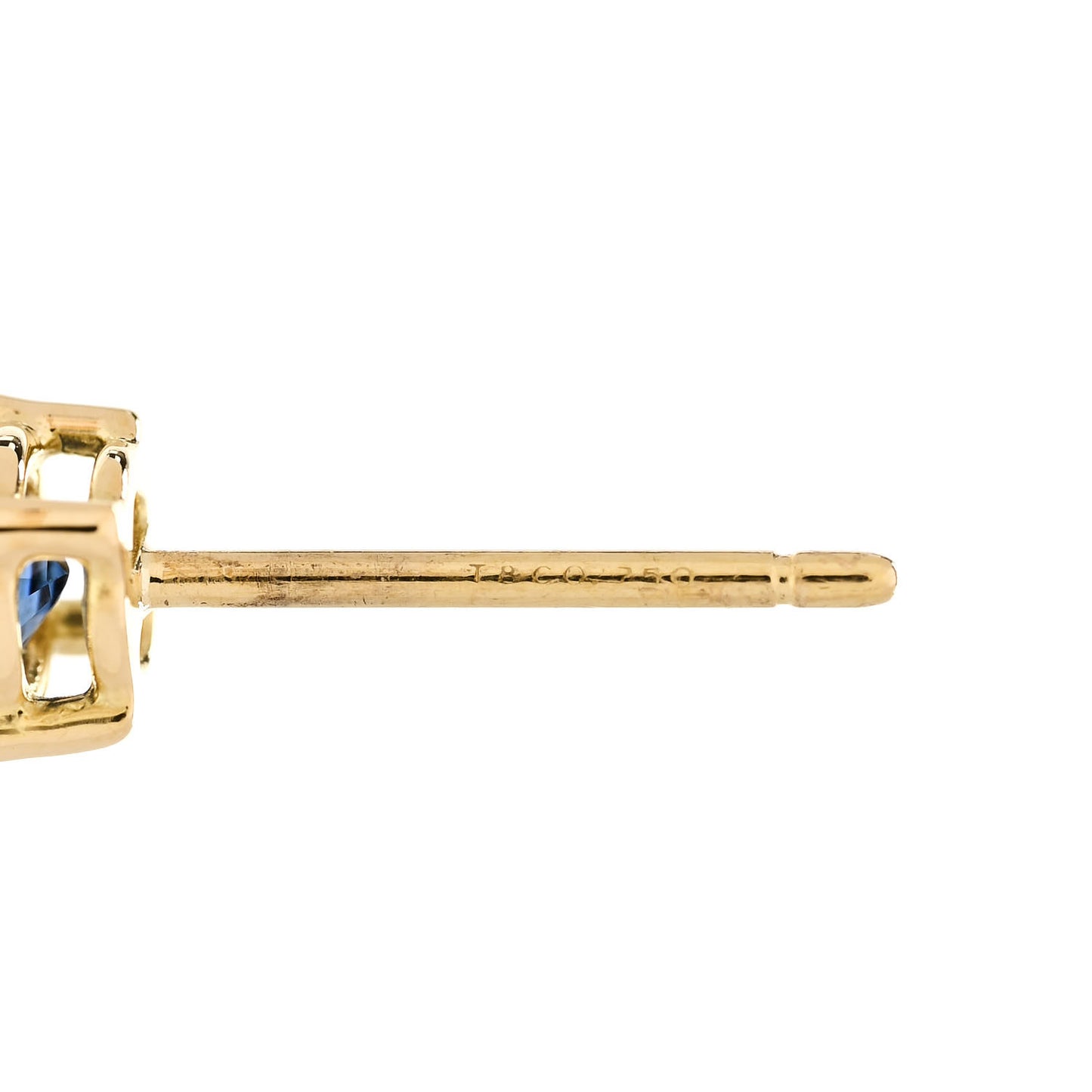 18K Yellow Gold Blue Sapphire Earrings