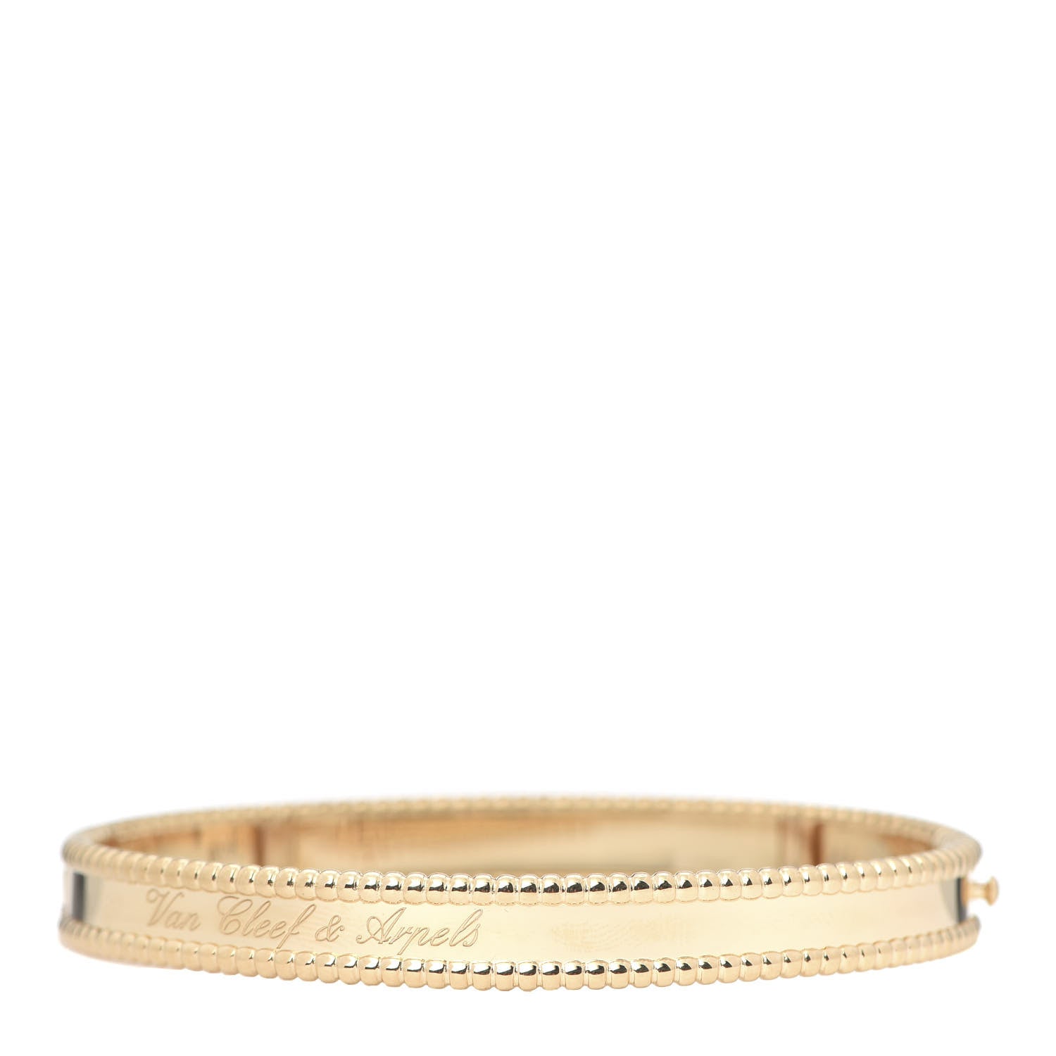 Van Cleef & Arpels 18K Yellow Gold Perlee Signature Bangle Bracelet L 3 of 5