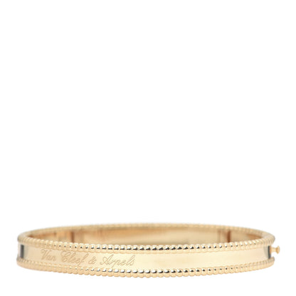 Van Cleef & Arpels 18K Yellow Gold Perlee Signature Bangle Bracelet L 3 of 5