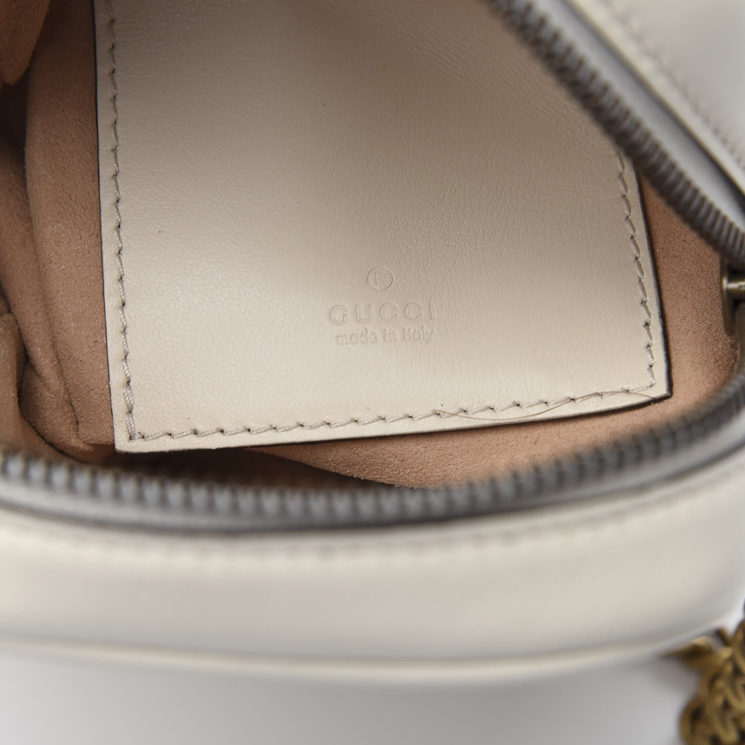 Gucci Calfskin Matelasse Mini GG Marmont Crossbody Bag White 5 of 9