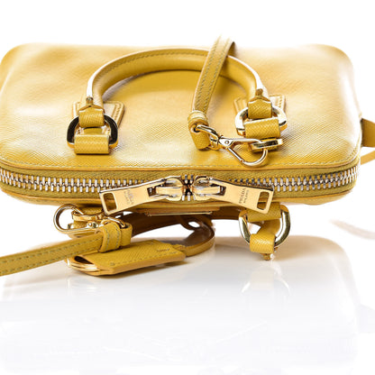 Prada Saffiano Lux Mini Promenade Tote Yellow 10 of 25