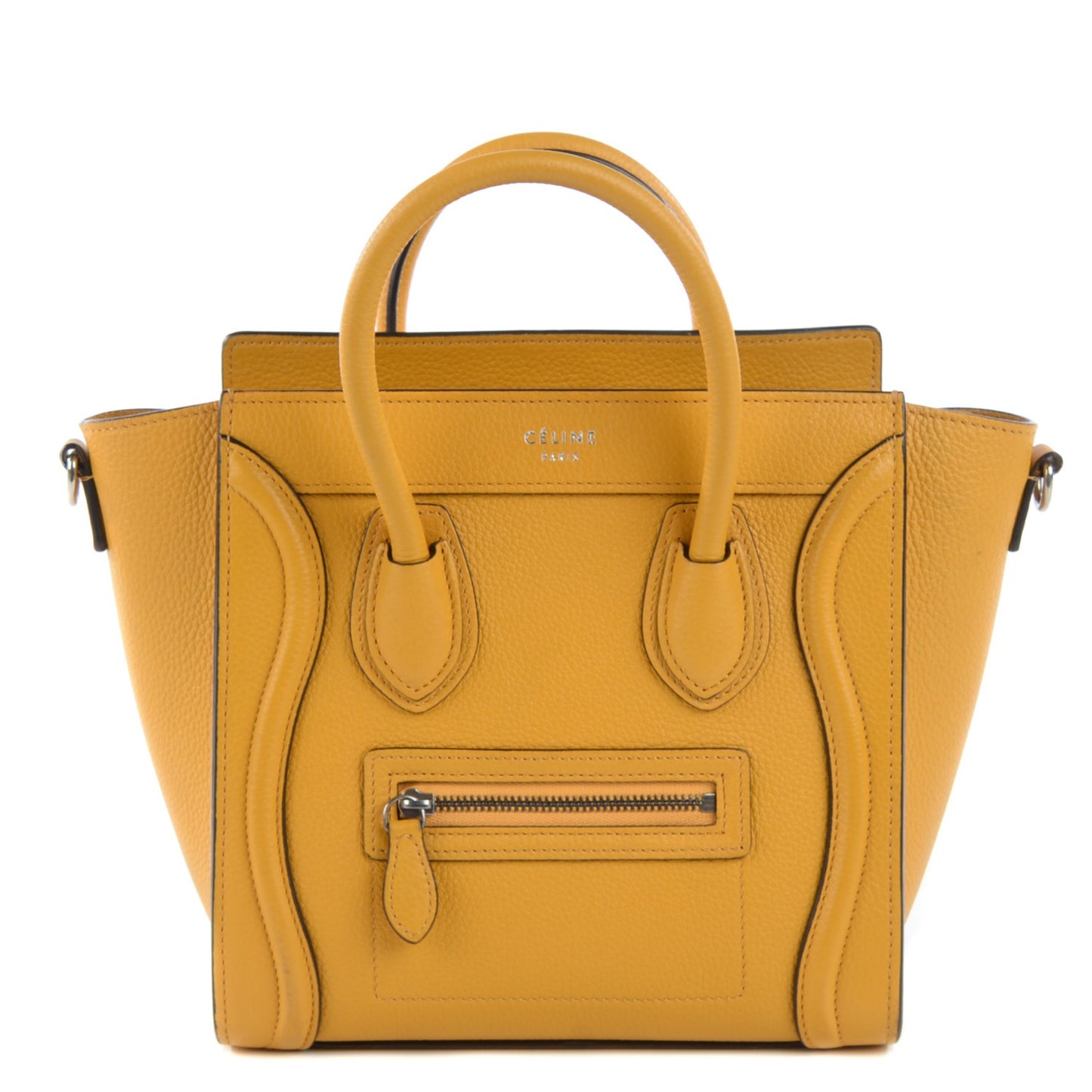 Drummed Calfskin Nano Luggage Ocre