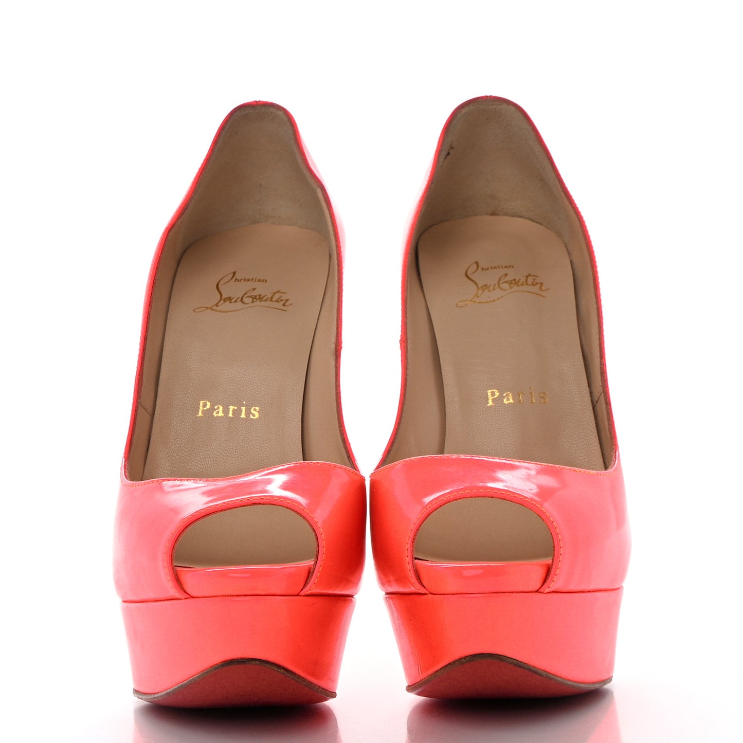 Patent Lady Peep 150 Pumps 36.5 Fluo Rose Paris