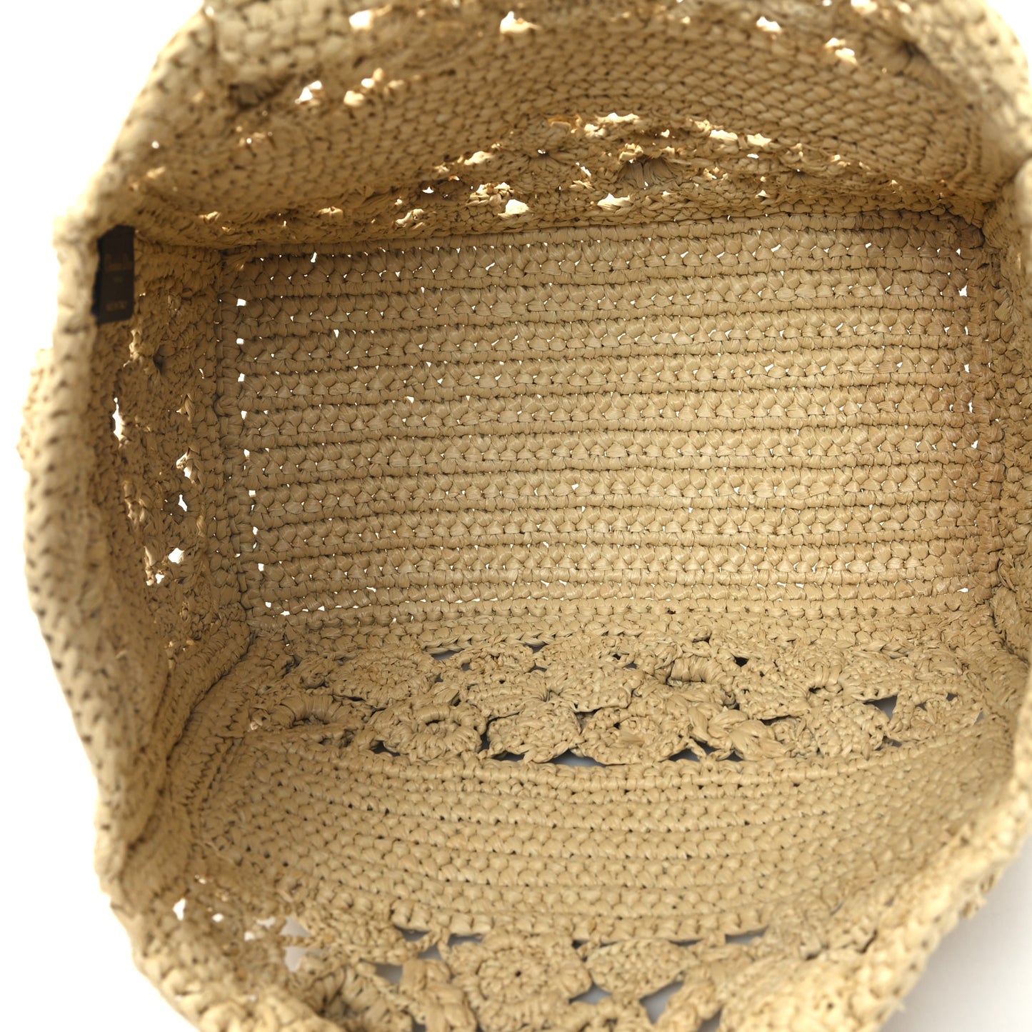 Woven Raffia Floral Embellished Small Book Tote Natural