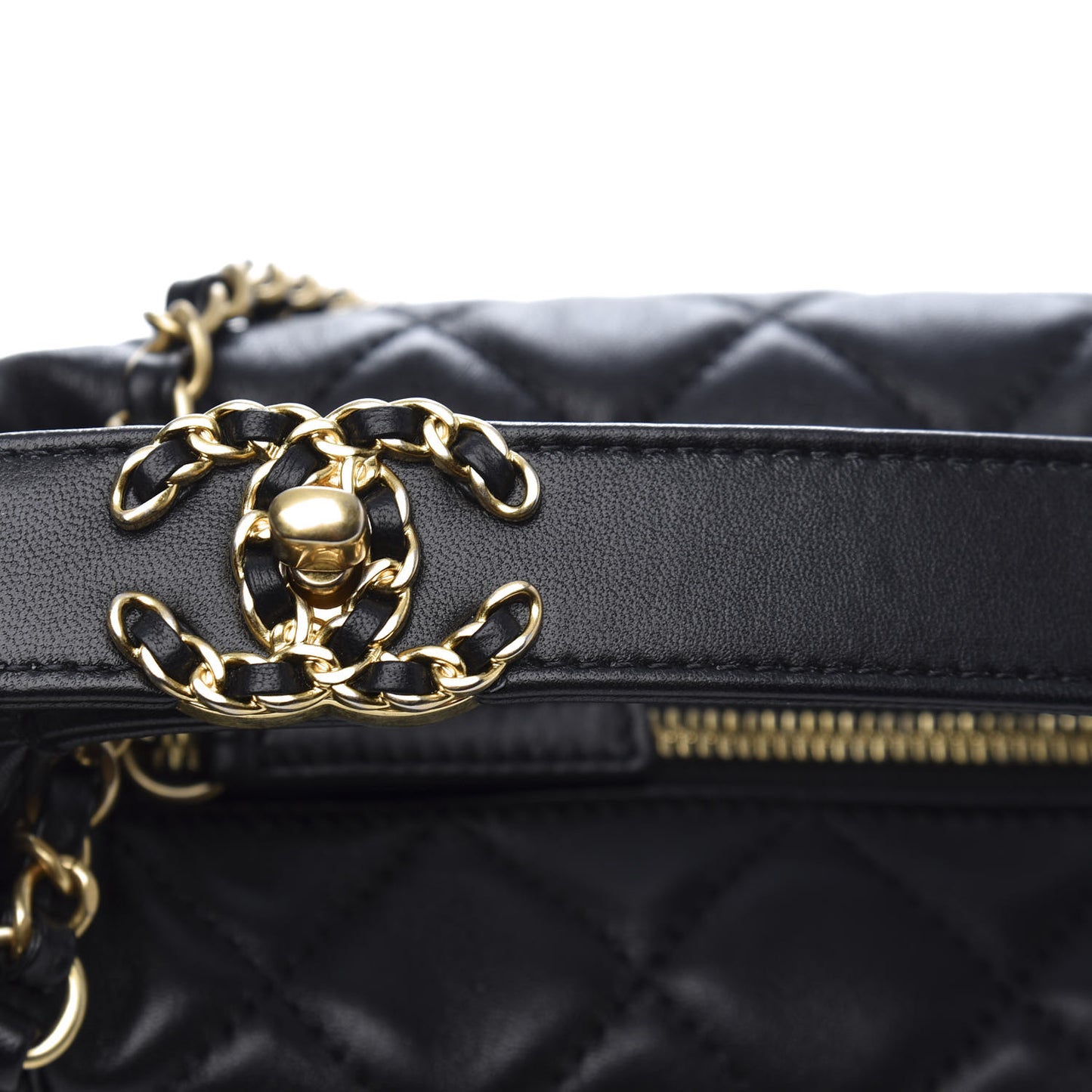 Lambskin Quilted Small Perfect Meeting Hobo Black