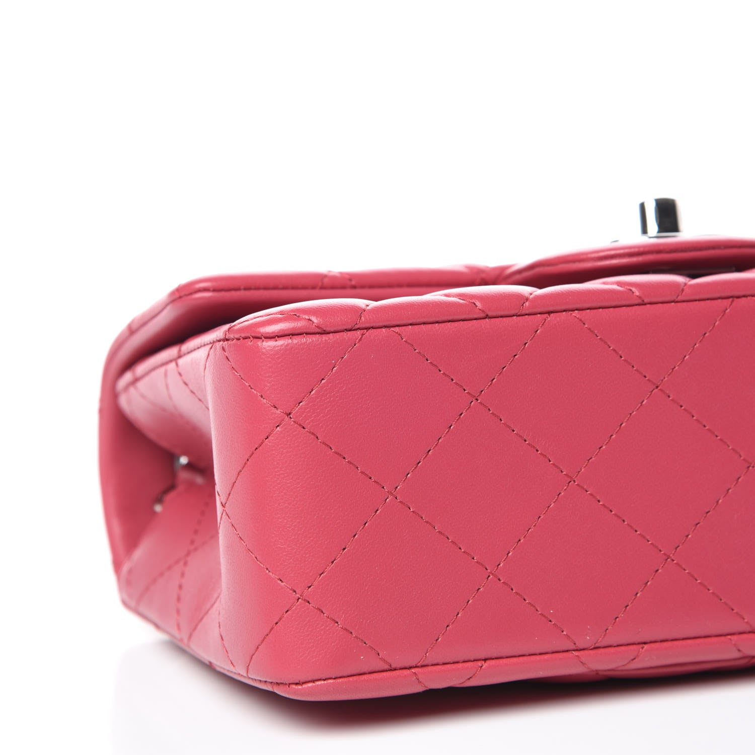 Chanel Lambskin Quilted Mini Rectangular Flap Dark Pink 5 of 10