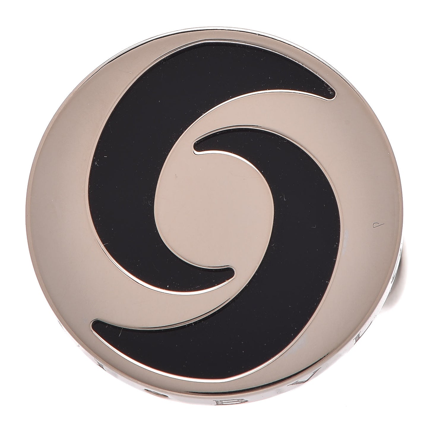 Stainless Steel 18K White Gold Black Onyx Optical Illusion Ring 60 9