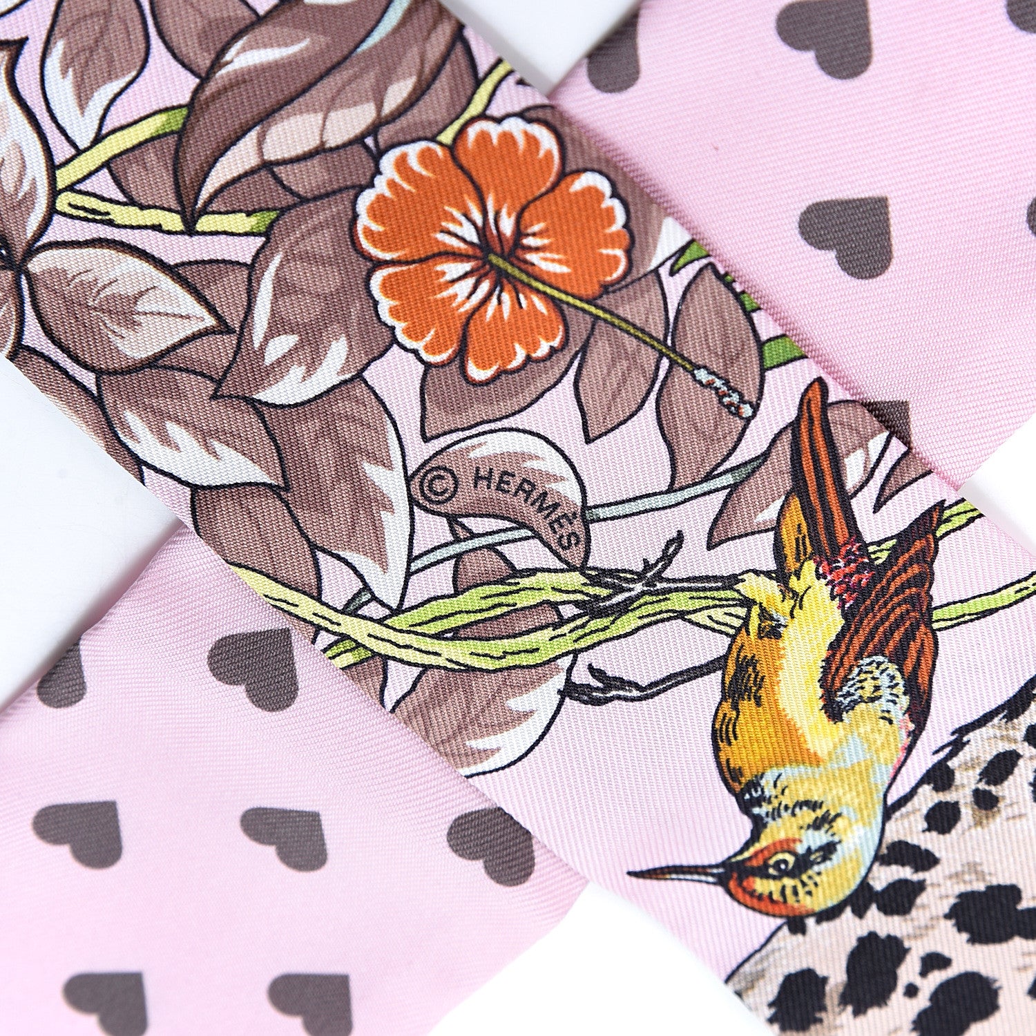 Hermes Silk Jungle Love Love Twilly Rose Pale Etoupe 2 of 4