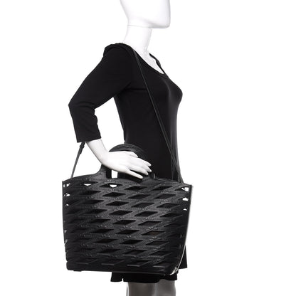 Balenciaga Faux Calfskin Neo Basket Tote Black 2 of 13