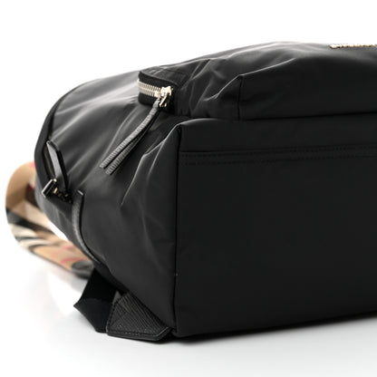 Burberry Nylon Check Abbeydale Simple Backpack  Black 9 of 10
