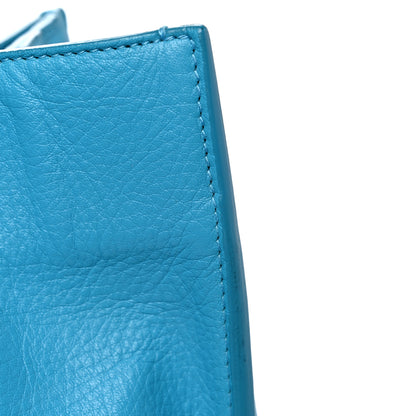 Balenciaga Supple Calfskin Papier A6 Zip Around Tote Bleu Caraibes 25 of 25