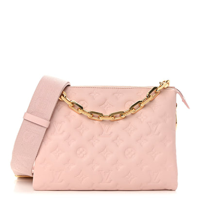 Louis Vuitton Lambskin Embossed Monogram Coussin PM Rose 1 of 13