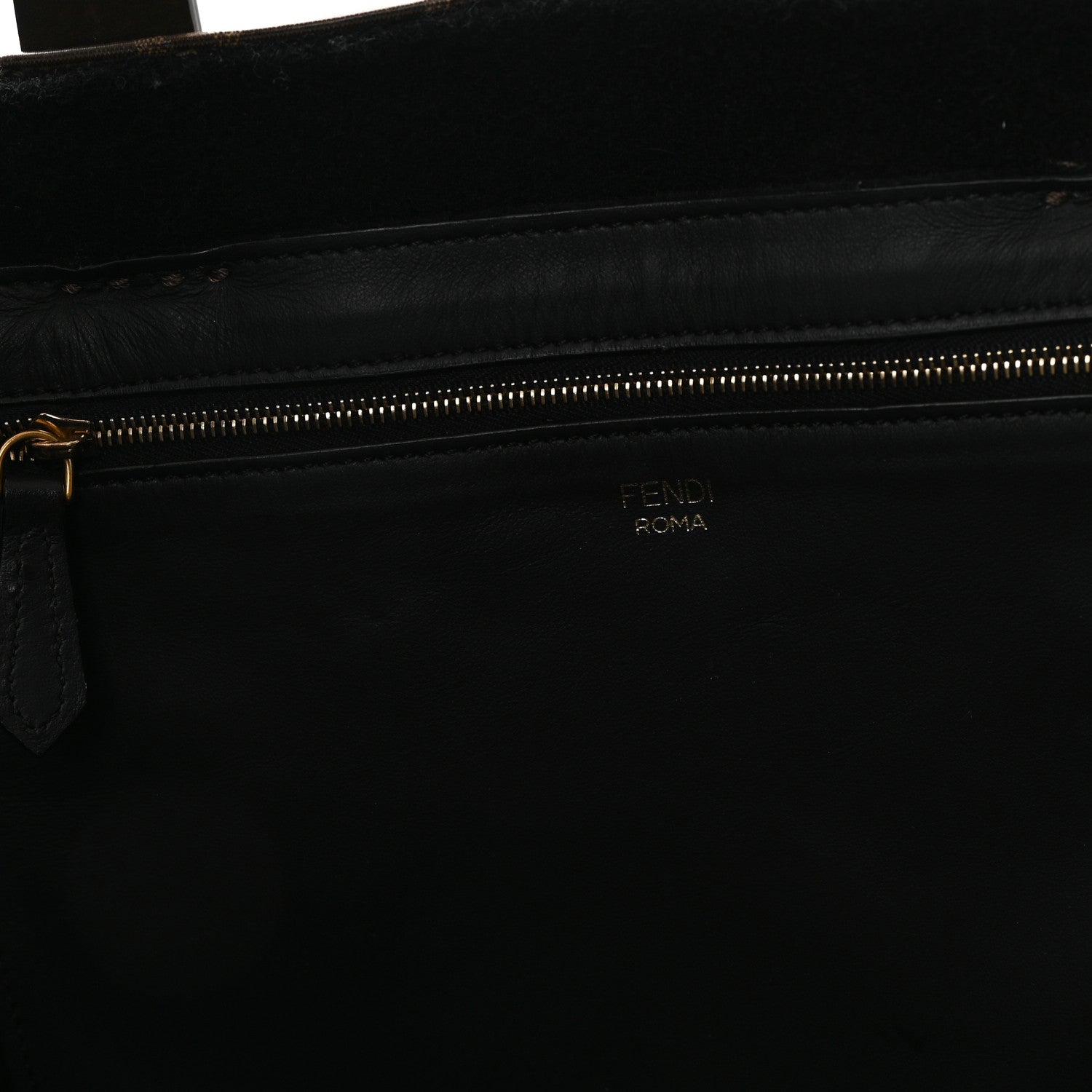 Fendi X FILA Glazed Fabric FF 1974 Mania Shopping Tote Bag Mogano Panna White 6 of 12