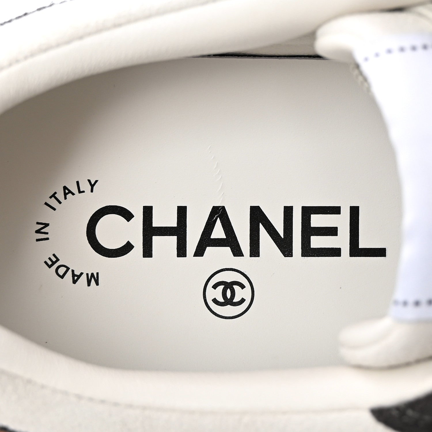 Chanel Suede Kidskin Womens CC Sneakers 39.5 Black White 7 of 8