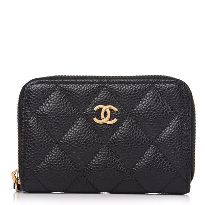 Chanel Caviar Quilted Zip Coin Purse Black 1 of 8