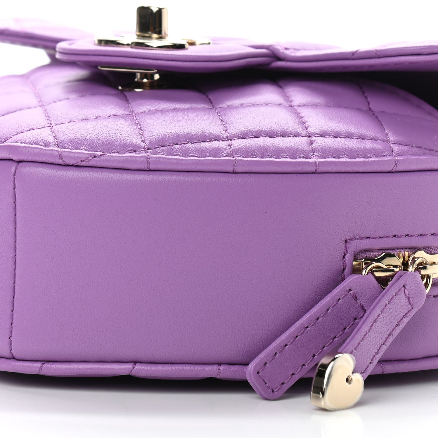 Chanel Lambskin Quilted CC In Love Heart Bag Purple 10 of 11