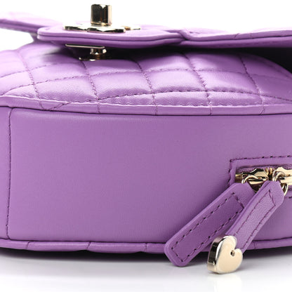 Chanel Lambskin Quilted CC In Love Heart Bag Purple 10 of 11