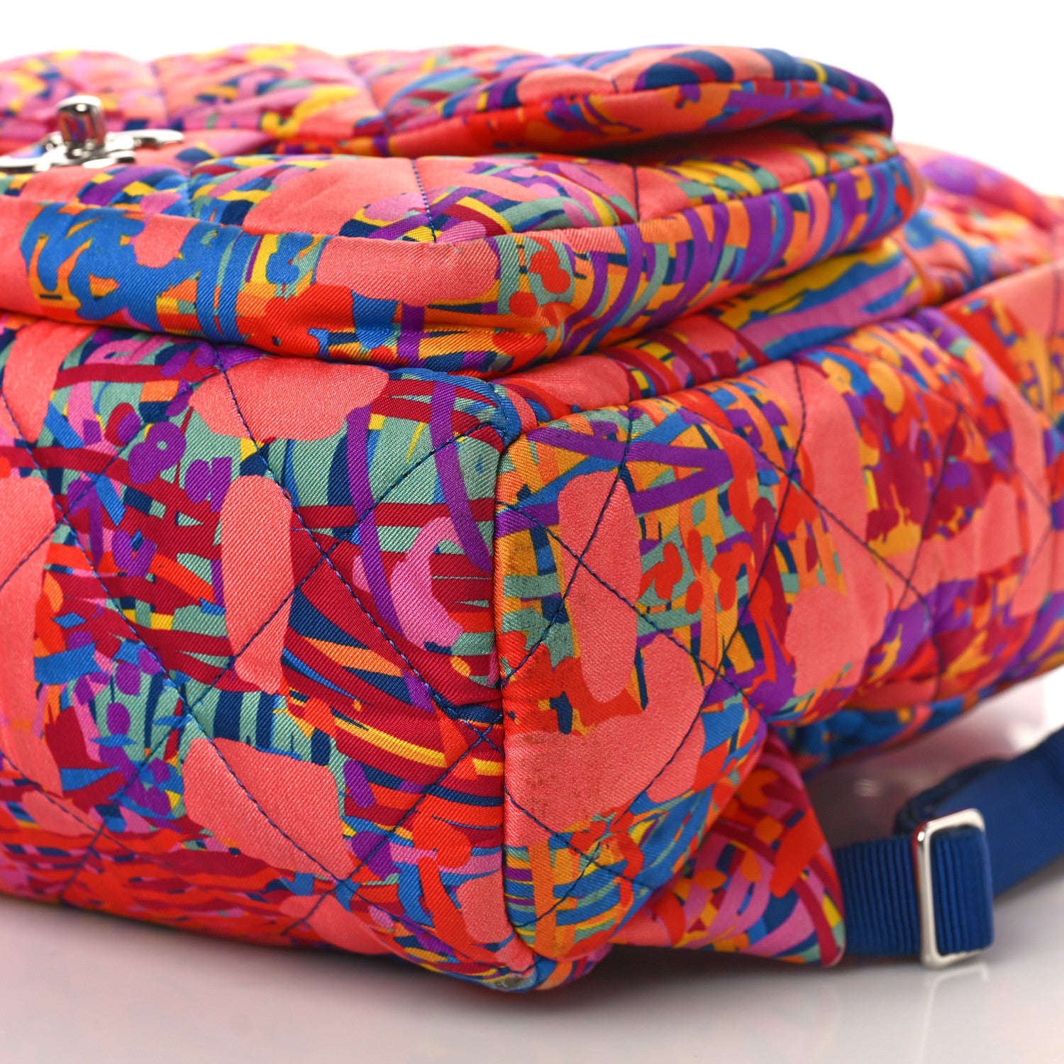 Chanel Foulard Fabric Quilted Printed Backpack Pink 9 of 9